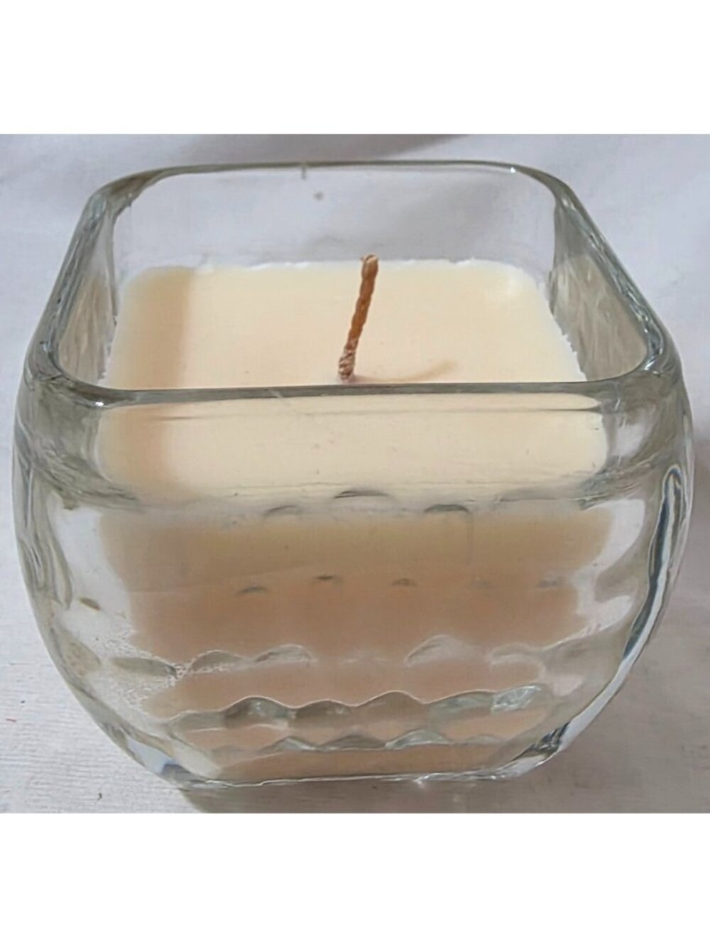 PartyLite FRENCH VANILLA scented wax filled square glass jar candle NEW Retired